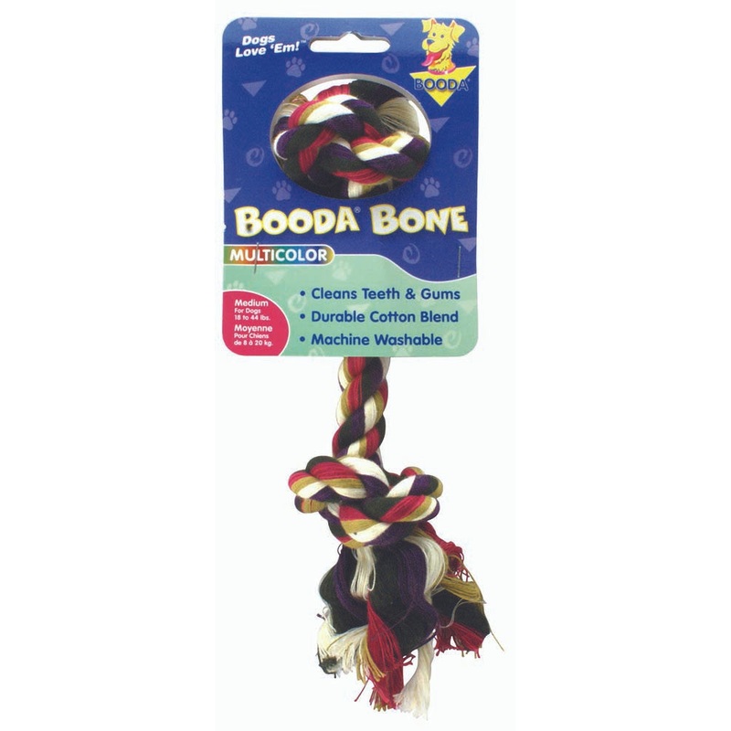 Booda 2-Knot Rope Bone Dog Toy Multi-Color MD