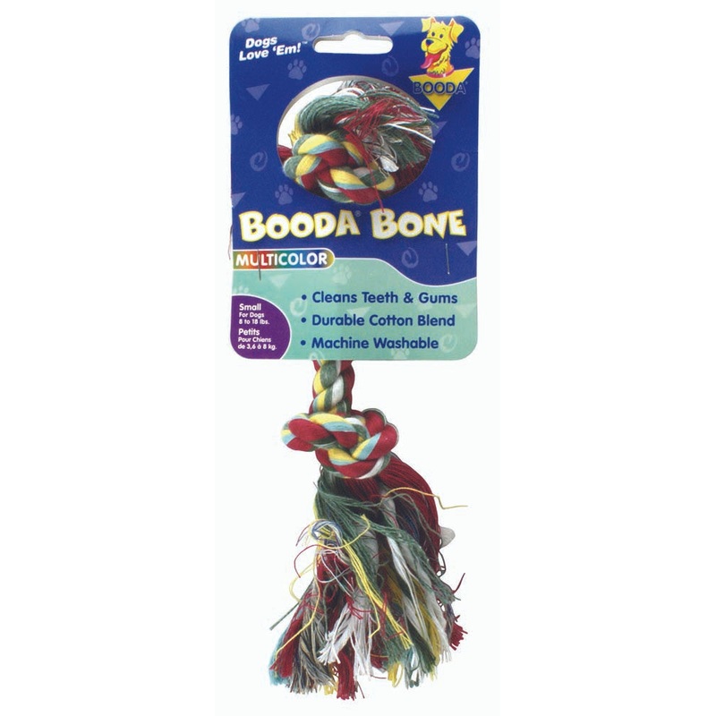 Booda 2-Knot Rope Bone Dog Toy Multi-Color SM