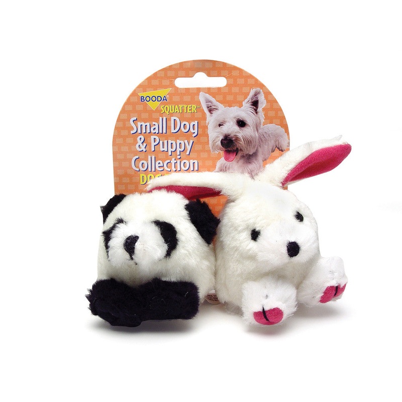 Booda Squatter Panda/Rabbit Small Dog & Puppy Toy Multi-Color SM 2pk