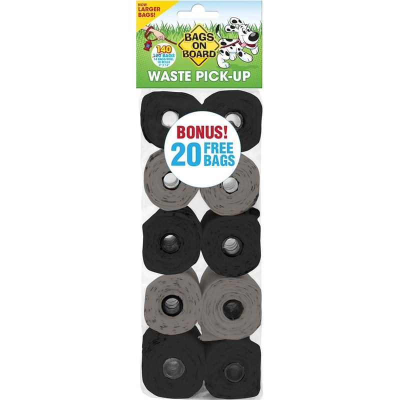 Bags on Board Waste Pick-up Bags Refill Grey, Black 140 Count