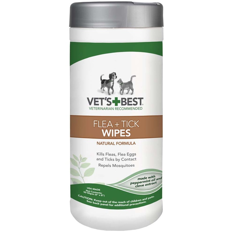 Vet's Best Flea and Tick Wipes for Dogs & Cats 6 in x 8 in 50 Count