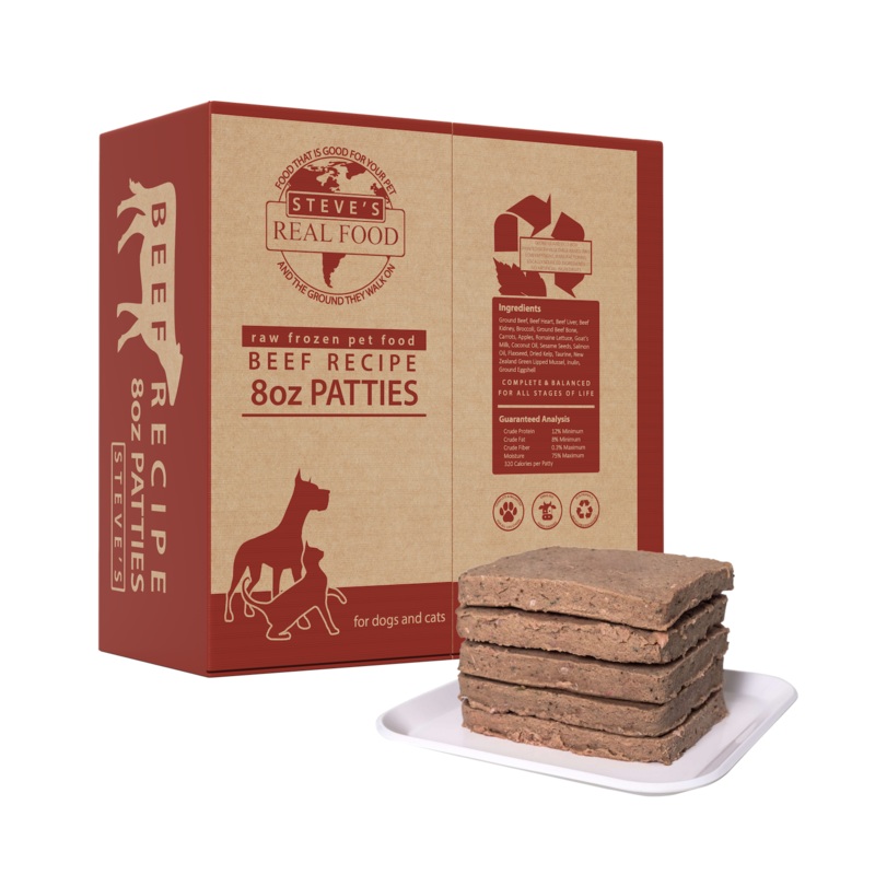 Steve's Real Food Dog Frozen Beef Patties 14lb {L-x} SD-5