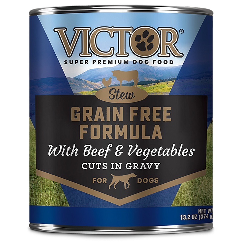 Victor Super Premium Dog Food Grain Free Wet Dog Food Beef & Vegetable in gravy 13.2oz