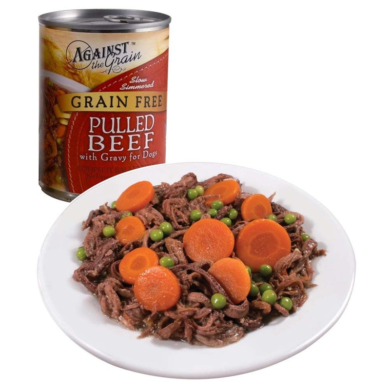 Against the Grain Hand Pulled Adult Wet Dog Food Beef w/Gravy 12oz