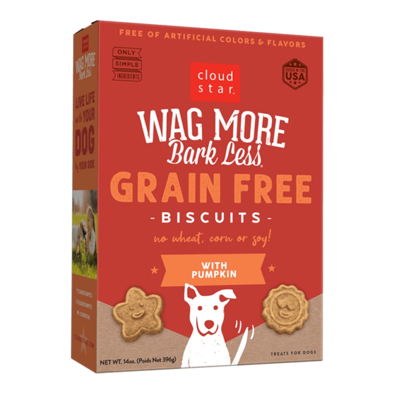 Wag More Bark Less Grain Free Oven Baked Treats with Pumpkin 14Z {L+1x}