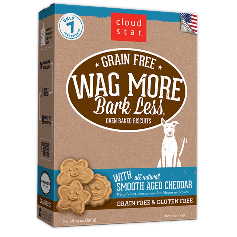 Wag More Bark Less Grain Free Oven Baked Treats with Smooth Aged Cheddar 14Z {L+1x} 938127