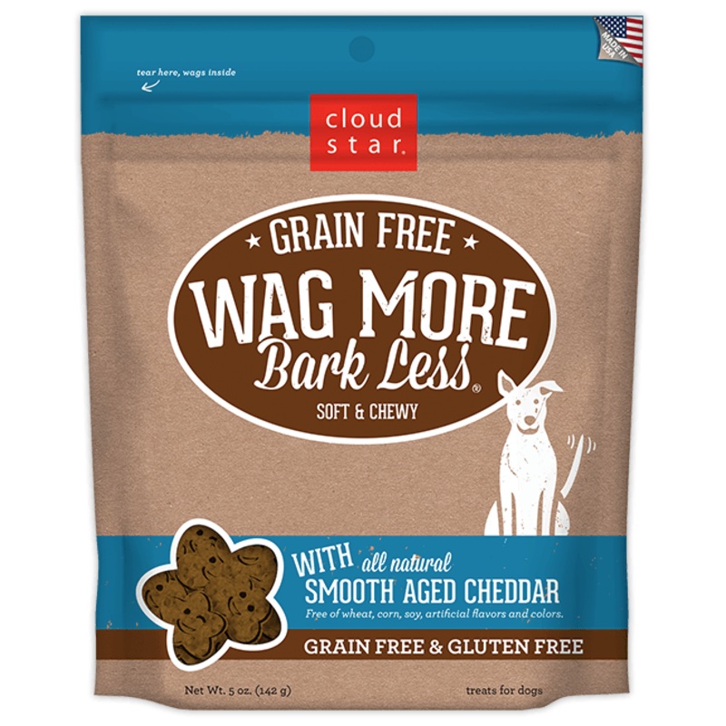 Wag More Bark Less Grain Free Soft & Chewy Treats with Smooth Aged Cheddar 5Z {L+1x} 938136
