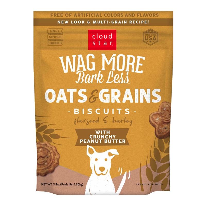 Wag More Bark Less Original Oven Baked Treats with Crunchy Peanut Butter 3lb {L+1x} 938085