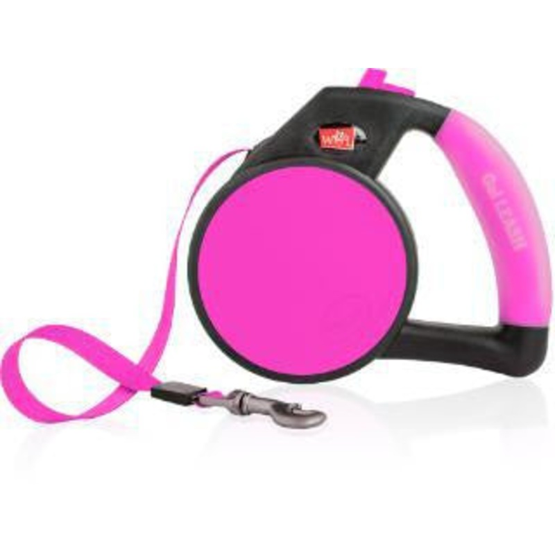 Wigzi Gel Handle Reflective Tape Retractable Leash Large Pink {L-x} 748059