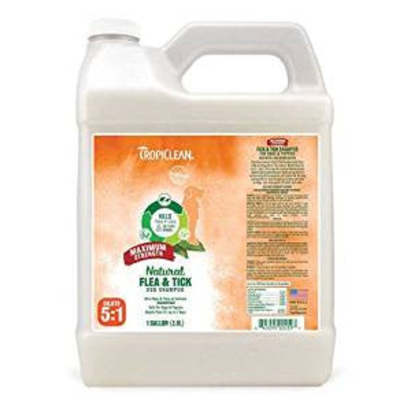 TropiClean Natural Flea and Tick Shampoo Maximum Strength Gallon 1GAL {L-1}451214