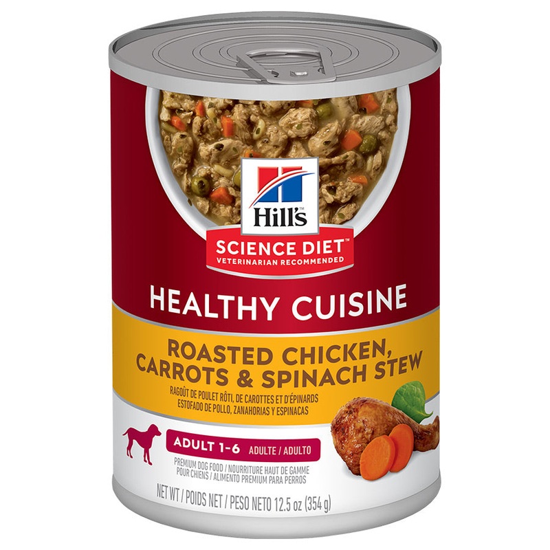 Hill's Adult 1-6 Healthy Cuisine Roasted Chicken, Carrots & Spinach Stew