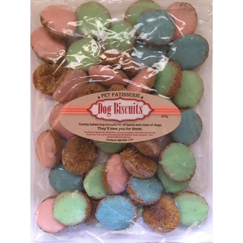 Pet Patisserie Dog Biscuits - Iced Buttons - 500G