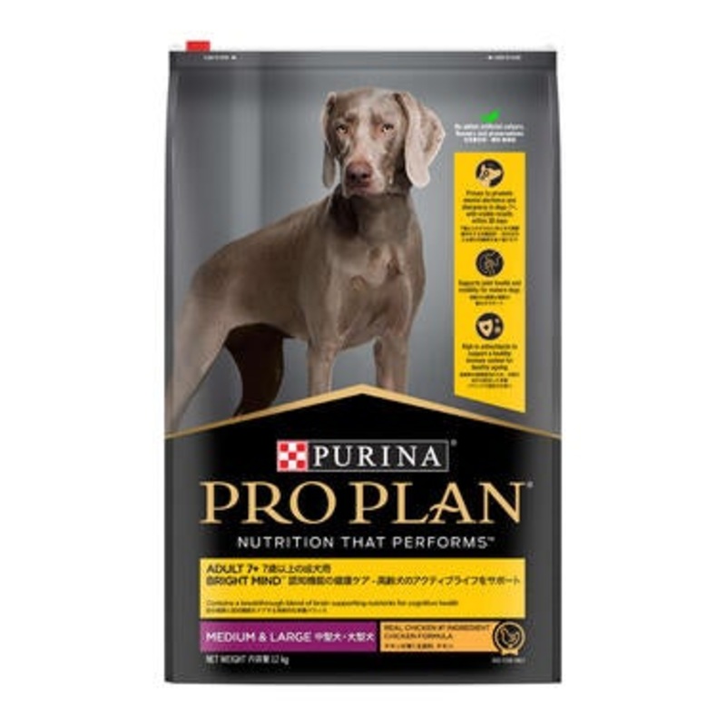 Purina Pro Plan Adult 7+ Medium & Large Breed Bright Mind Chicken Formula Dry Dog Food