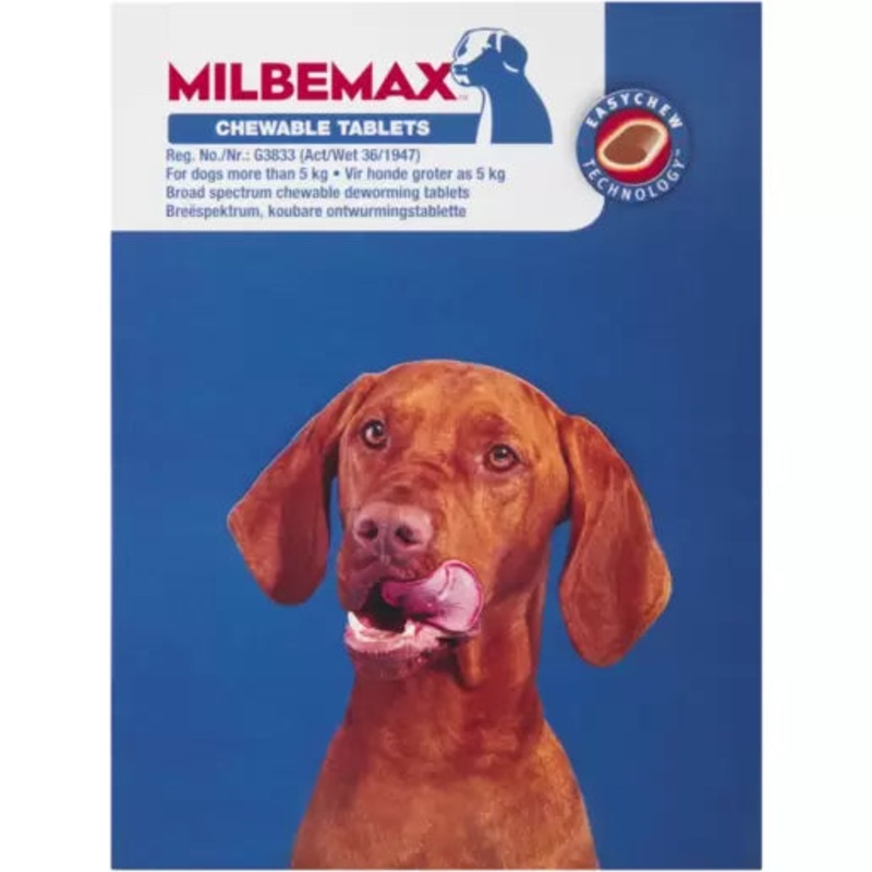 Milbemax Chew Tablet for 525kgs for Large Dogs [Sold per Tablet]