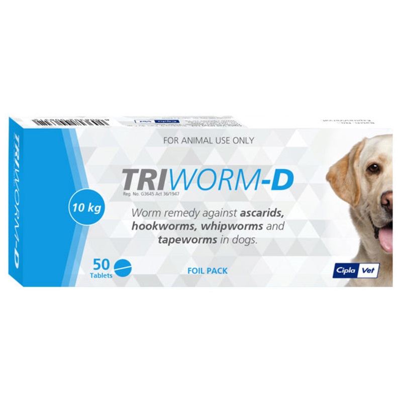 Triworm Dewormer Dog 1 per 10kg [Sold per Tablet]