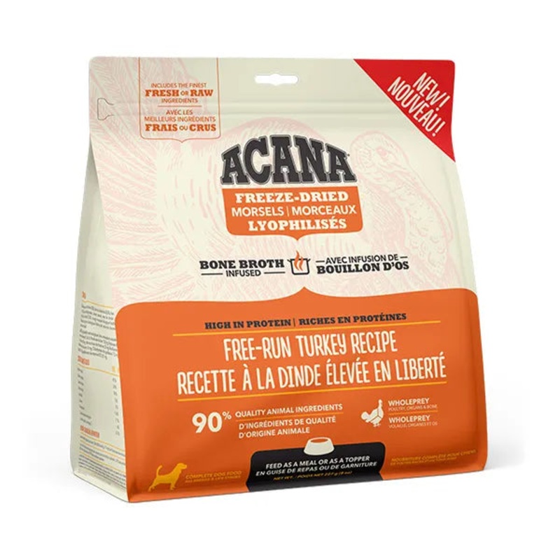 Acana Bone Broth Infused Freeze-Dried Morsels for Dogs - Free-Run Turkey Recipe