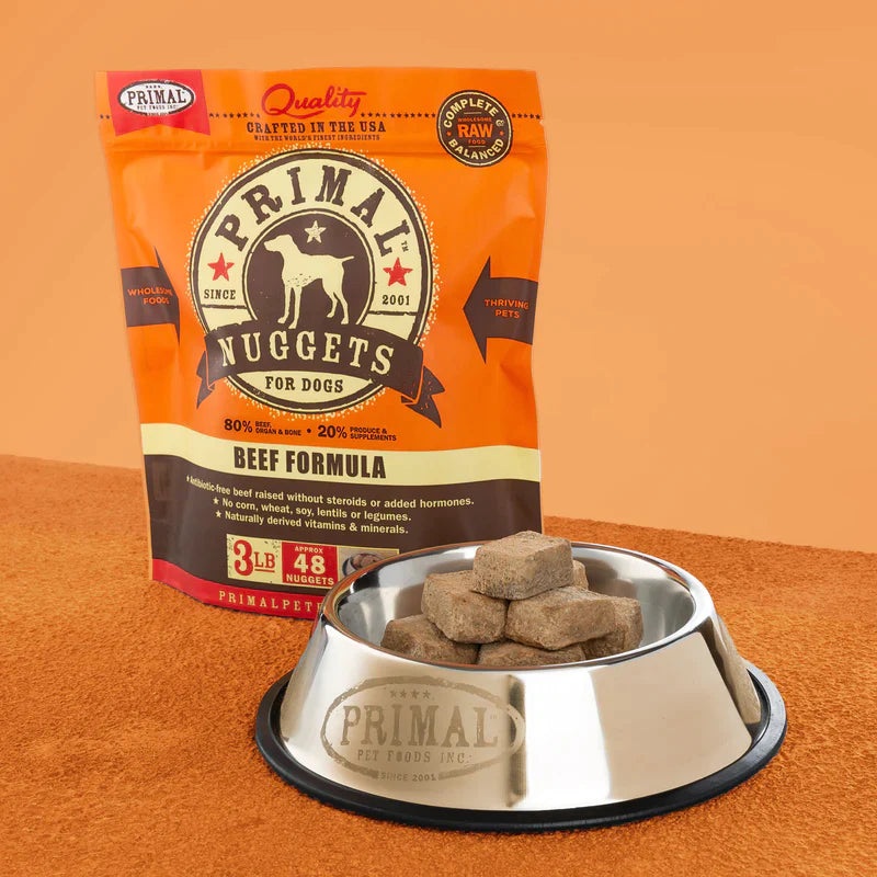 PRIMAL BEEF RAW FROZEN NUGGETS FOR DOGS