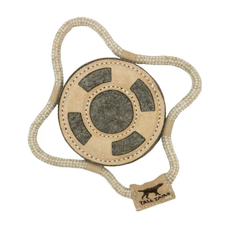 Tall Tails Natural Leather Lifebuoy Tug Dog Toy