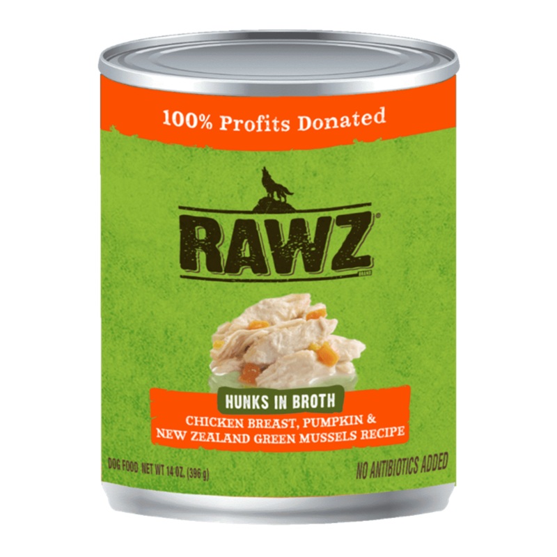 RAWZ HUNKS IN BROTH CHICKEN BREAST, PUMPKIN, GREEN MUSSELS