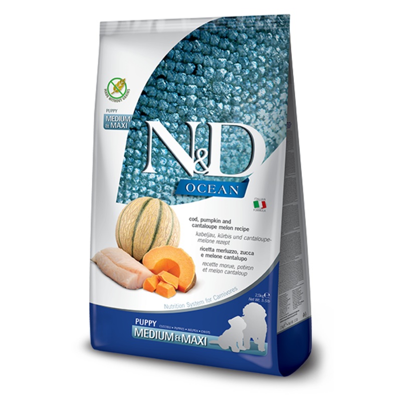 Farmina N&D Ocean Puppy Medium & Maxi - Cod, Pumpkin and Cantaloupe Melon
