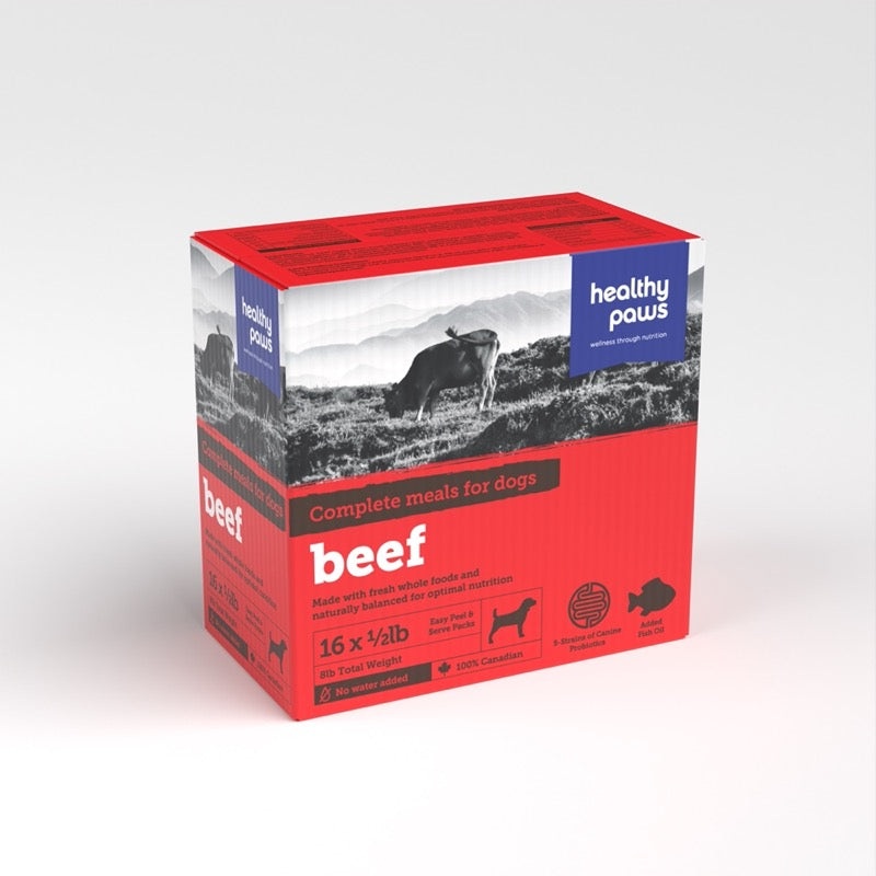 Healthy Paws Canine Complete Raw Dog Food  Beef