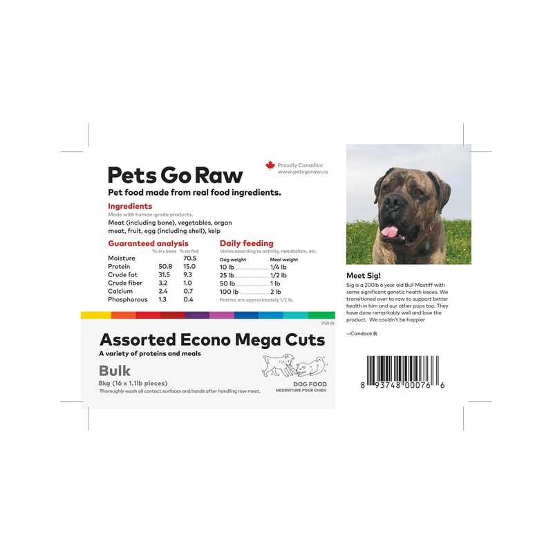 Pets Go Raw econo Mega cuts 17.6 LB