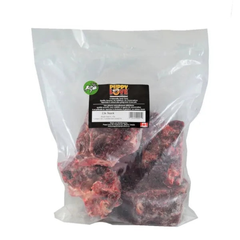Puppy Love Raw Elk Neck Bones