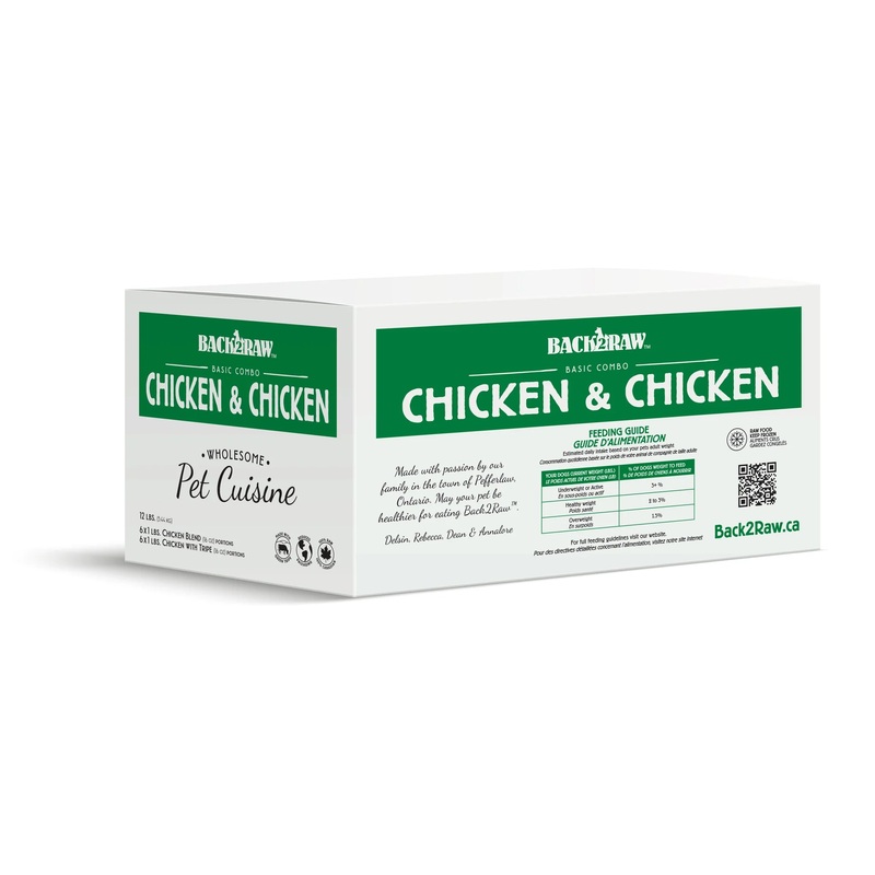 Back 2 Raw BASIC CHICKEN TRIPE / CHICKEN BLEND COMBO (12LB BOX)