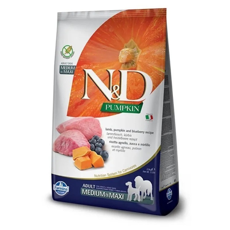 Farmina N&D Pumpkin, Lamb and Blueberry  Medium and Maxi Dogs