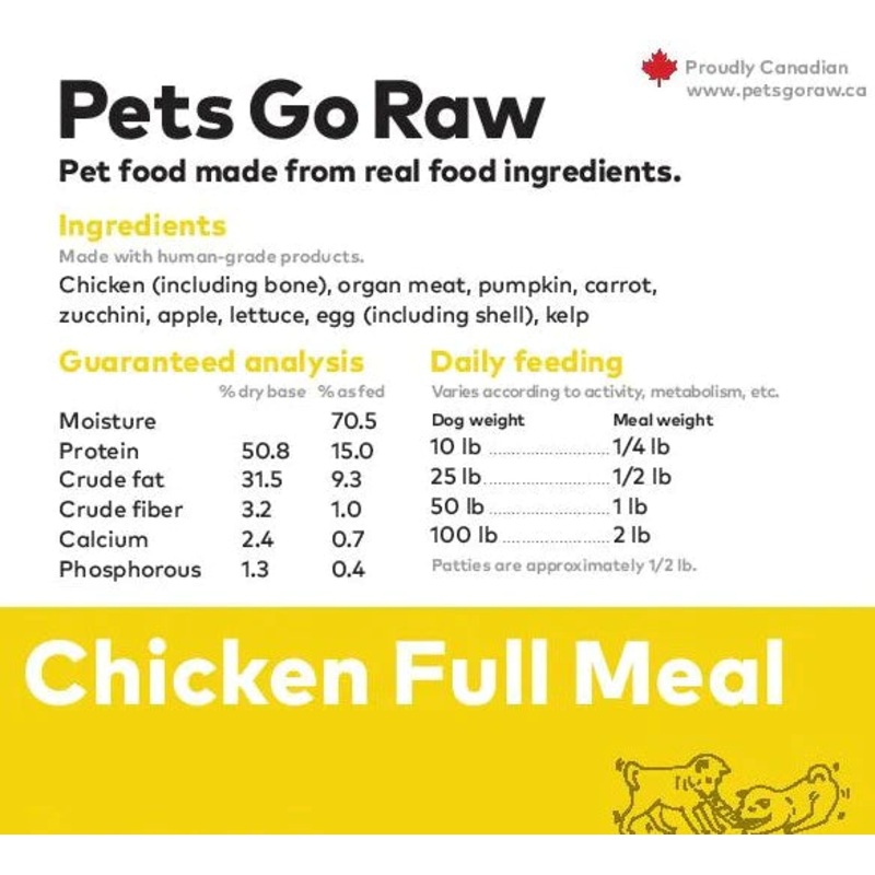 Pets Go Raw Chicken Full Meal