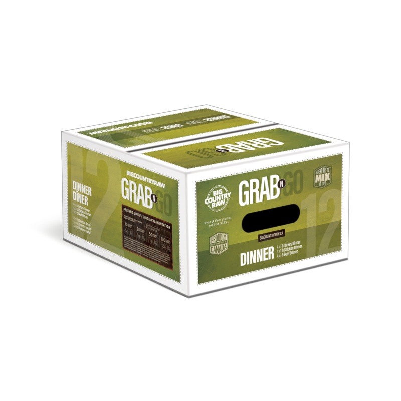 Big Country Raw Grab N Go Dinner Raw Frozen Dog Food - 12lb