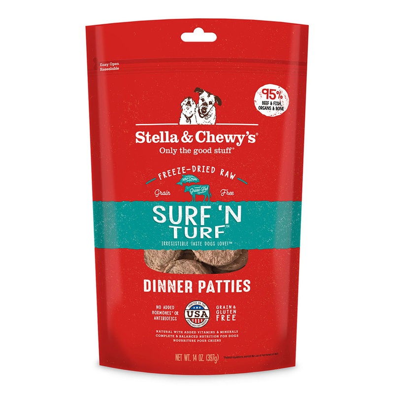 Stella & Chewys Surf N Turf Freeze-Dried Raw Dinner Patties Dog Food