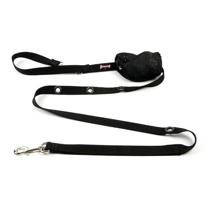 Smoochy Poochy Black Nylon Hands Free Leash for Dogs