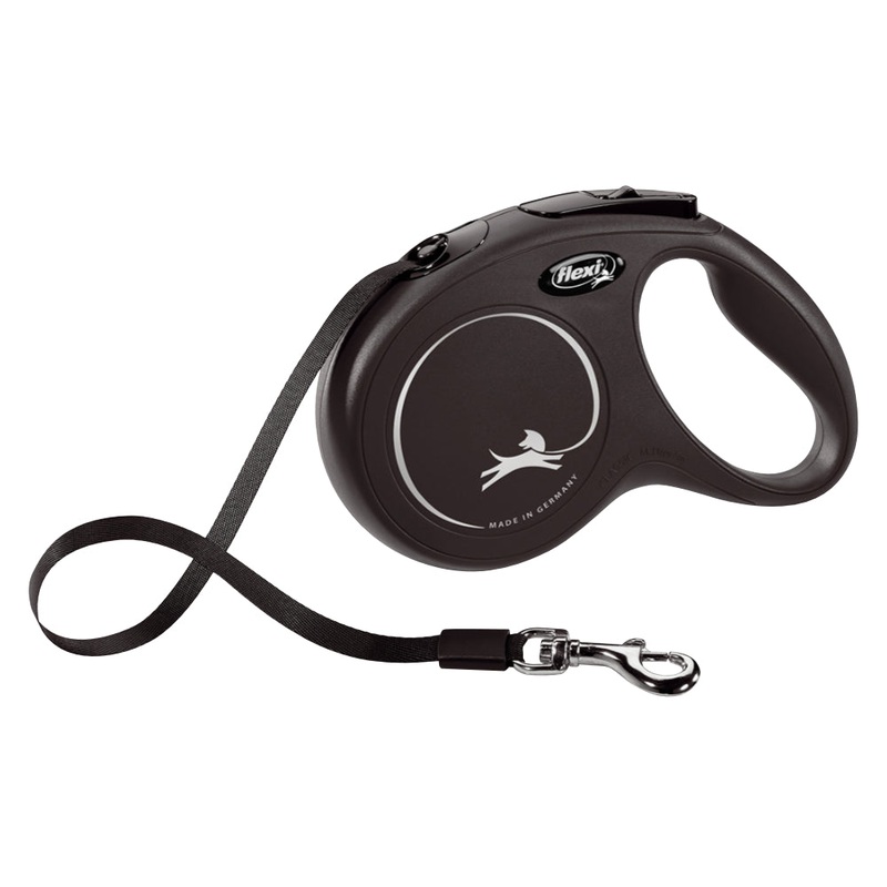 Flexi Black New Classic Tape Retractable Leash for Dogs