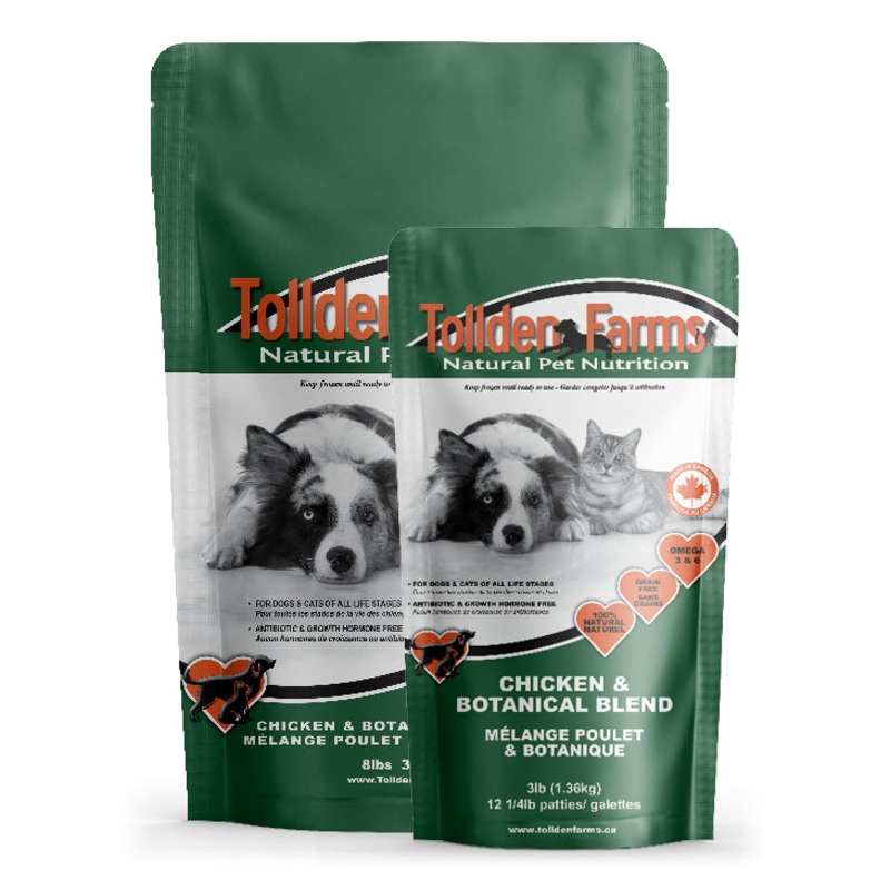 Tollden Farms Chicken & Botanical Raw Dog & Cat Food