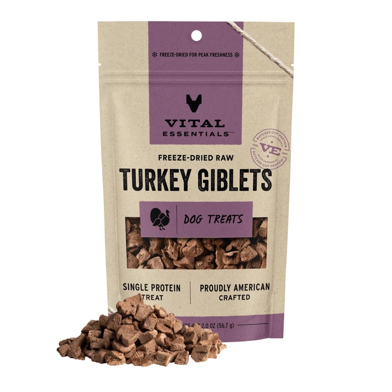 Vital Essentials Turkey Giblets Freeze-Dried Dog Treats