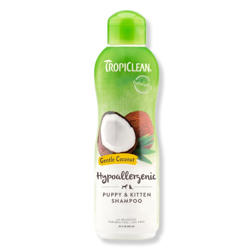 Tropiclean Gentle Coconut Hypoallergenic Shampoo for Puppies and Kittens - 20 oz