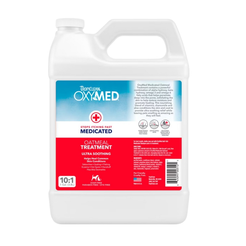 TropiClean OxyMed Medicated Oatmeal Treatment - 1 gallon