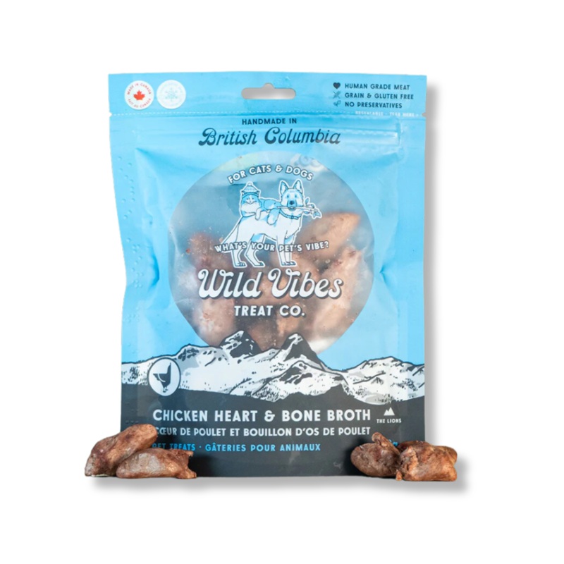 Wild Vibes Treat Co. Chicken Heart and Bone Broth Treats - 68 g