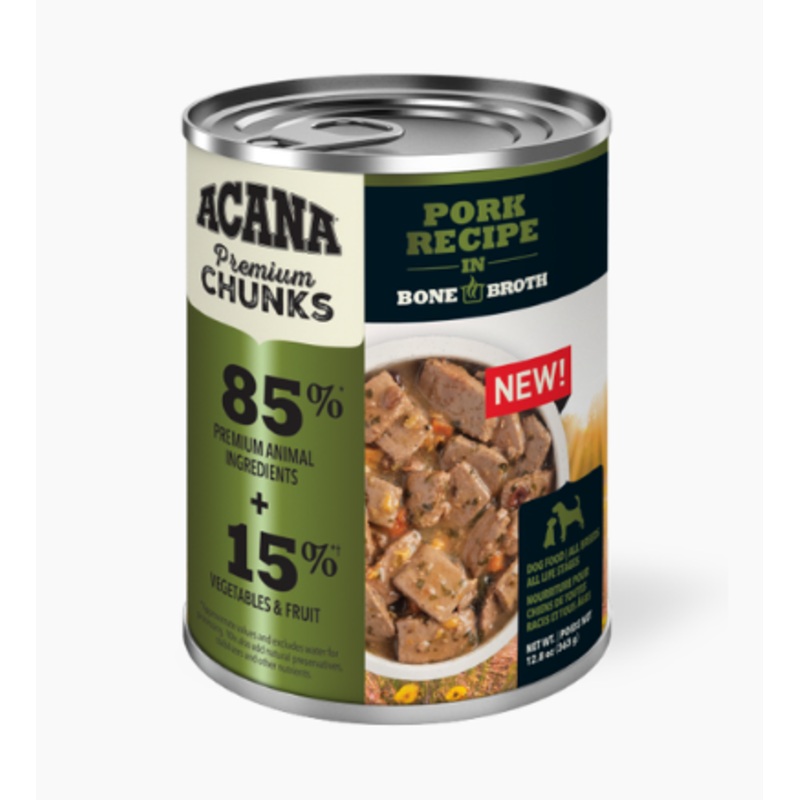 Acana Premium Chunks - Pork Recipe in Bone Broth Canned Dog Food (12.8oz/363g)