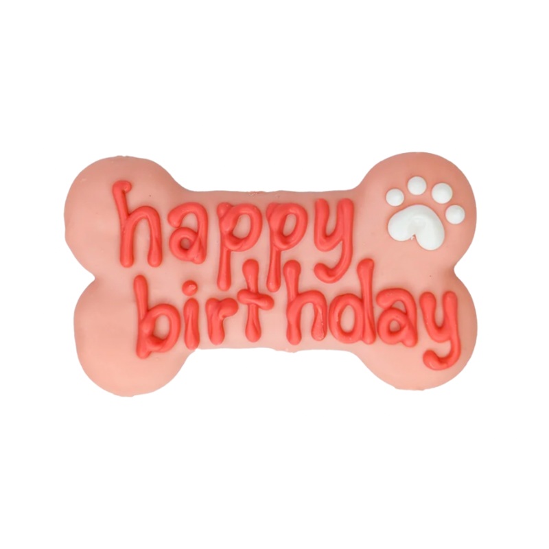 Bosco & Roxy's Happy Birthday Bone - Pink (6")