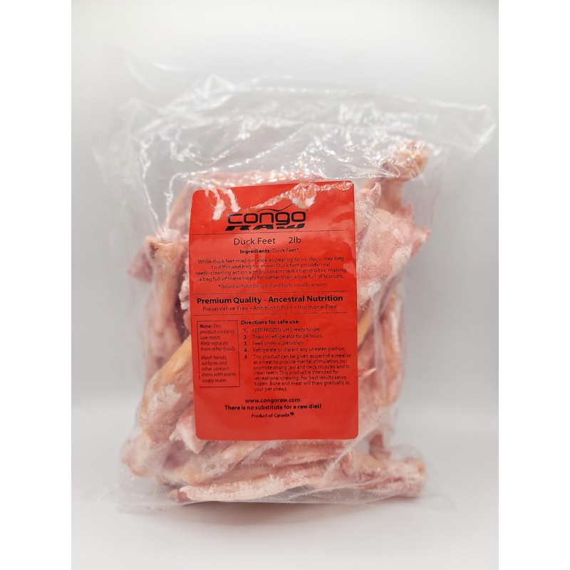 Congo Raw Frozen Natural Duck Feet (2lbs)