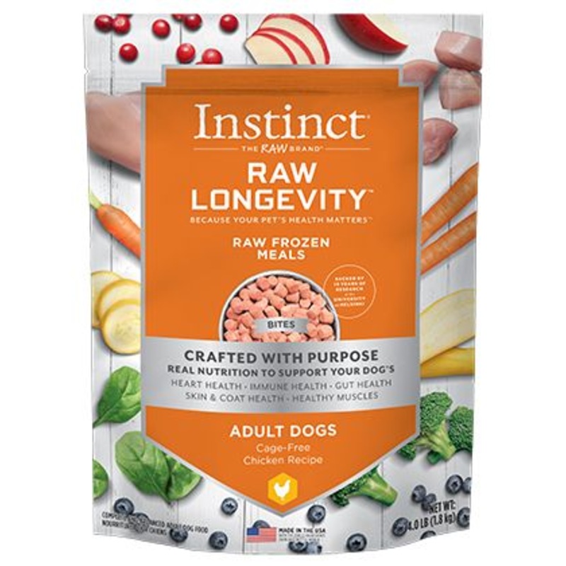 Instinct Longevity Frozen Raw Chicken Bites Adult Dog Food (1.8kg/4lb)