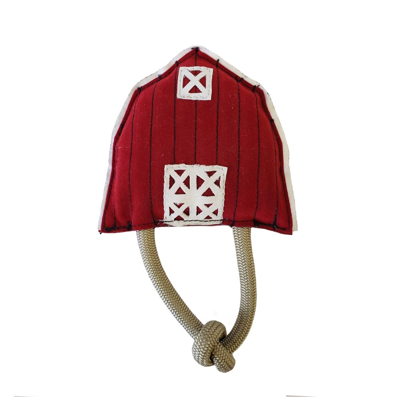 JM Jojo Modern Pets Vegan Leather Red Barn Dog Toy