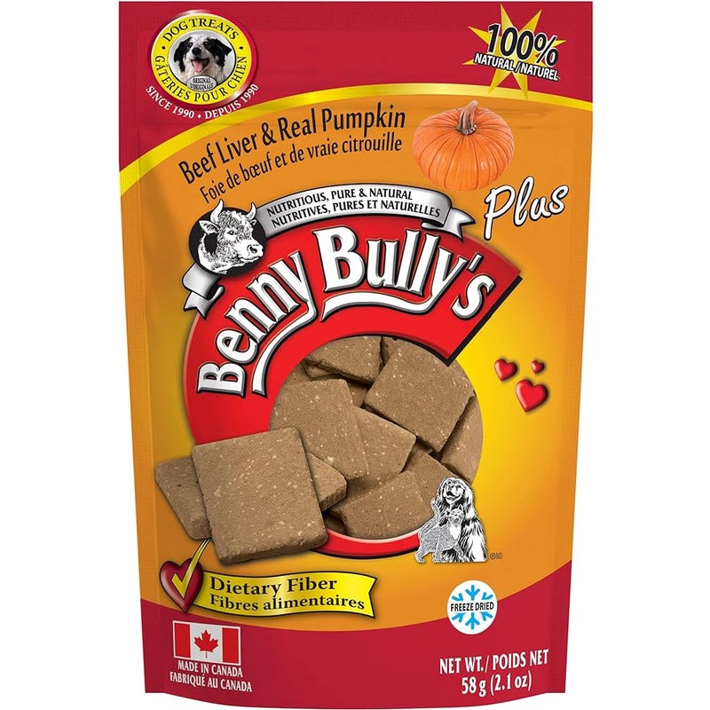 Benny Bully's Beef Liver plus Real Pumpkin Dog Treats (2.1oz/58g)