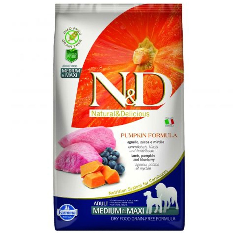 Farmina N&D Pumpkin- Lamb & Blueberry Med/Maxi Adult GF Dog Food