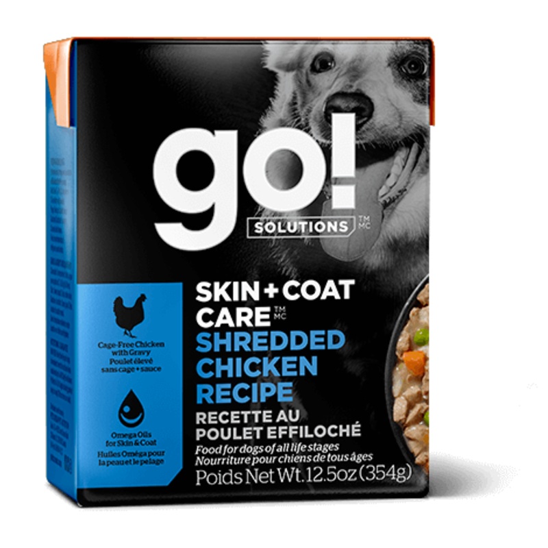 Go! Solutions Skin & Coat Shredded Chicken Tetra Pak Dog Food (12.5oz/354g)