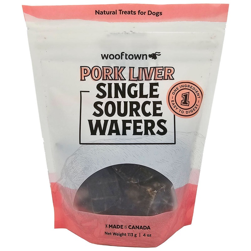 HomeCooked Single Source Air Dried Pork Liver Wafers Dog Treats (4oz/113g)
