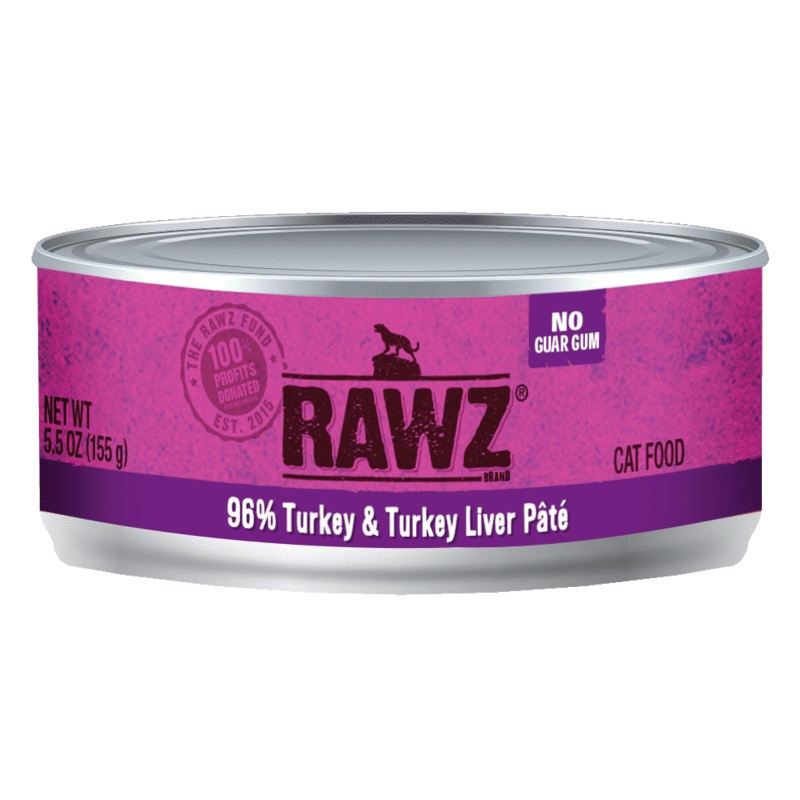 Rawz 96% Turkey & Turkey Liver Pt Canned Cat Food (5.5oz/155g)