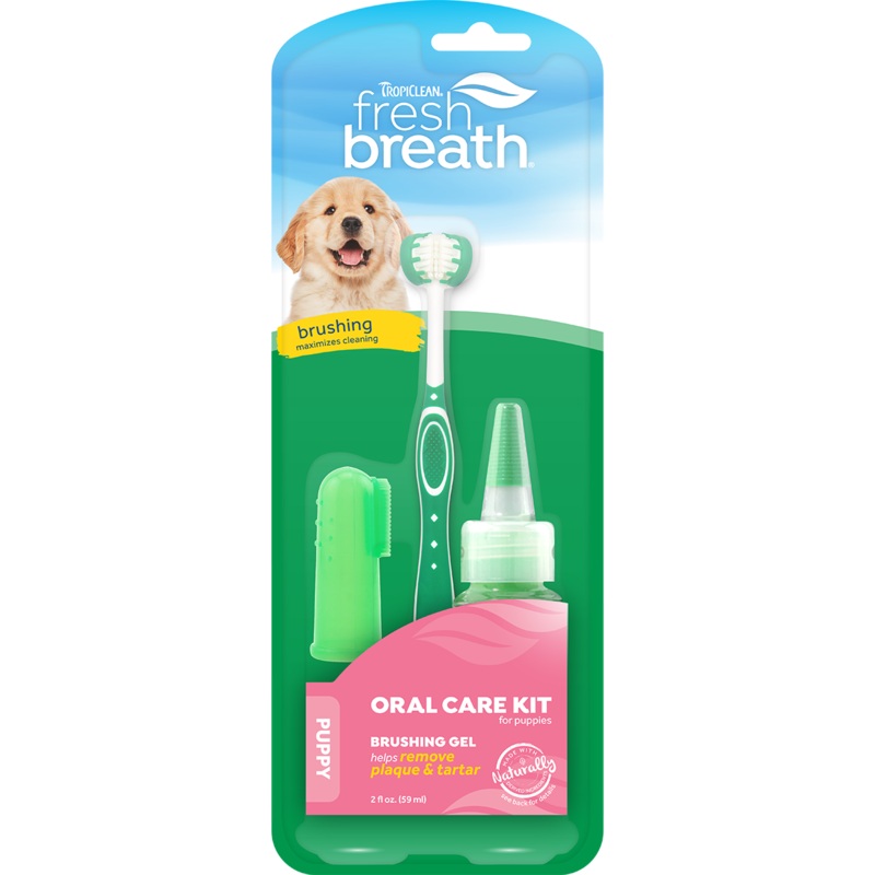 TropiClean Fresh Breath Oral Care Kit for Puppies (2oz/59ml)